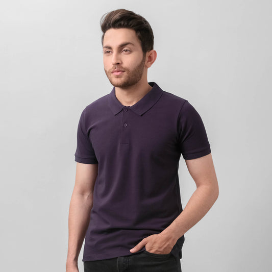 Men's Supima Piqué Polo - Deep Purple