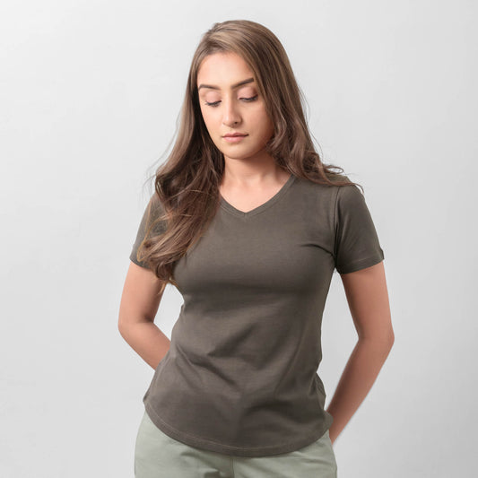 Women's Supima Air V-Neck - Scout Green